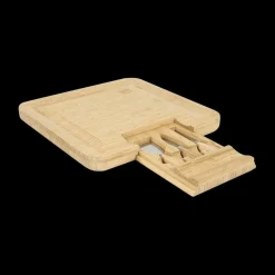 Servies|Tafelaccessoires|Ygo Aperoplank QUESO met Bestek 3Del. Bamboe