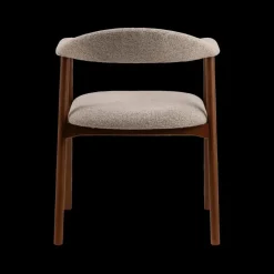 Stoelen|Ygo Armstoel COLETTE Monza Beige - Poot Walnoot