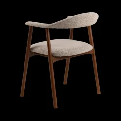 Stoelen|Ygo Armstoel COLETTE Monza Beige - Poot Walnoot