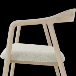 Stoelen|Ygo Armstoel SKYE Bouclé Beige - Poot Lichte Eik