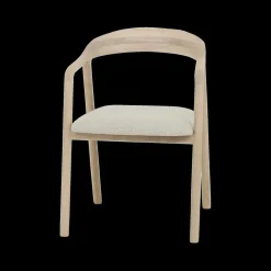 Stoelen|Ygo Armstoel SKYE Bouclé Beige - Poot Lichte Eik