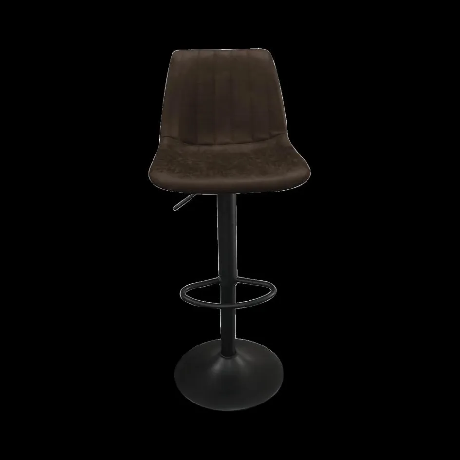 Barkrukken|Ygo Barkruk GARCIA PU Vintage Donkerbruin