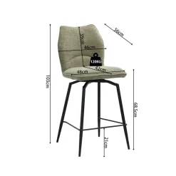 Barkrukken|Ygo Barstoel Draaibaar ANETA Zand ZH68.5