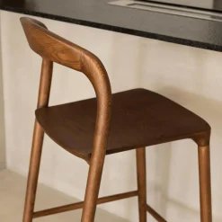 Barkrukken|Ygo Barstoel JEPPE Ash Wood Walnut
