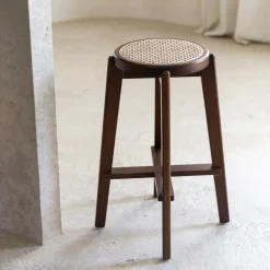 Barkrukken|Ygo Barstoel OLAF Beech Wood Walnut ZH66