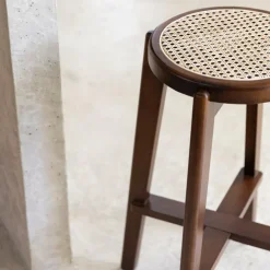 Barkrukken|Ygo Barstoel OLAF Beech Wood Walnut ZH66