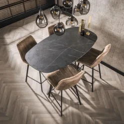 Bartafels|Ygo Bartafel ENRICO 140x80 Marmerlook Zwart