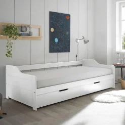 Bedden|Ygo Bed DONALD 90x200 Met Bedlade Wit