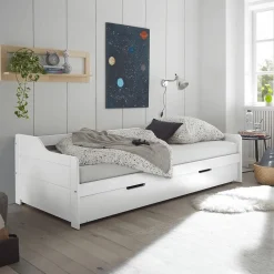 Bedden|Ygo Bed DONALD 90x200 Met Bedlade Wit
