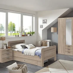 1-Persoonsbedden|Ygo Bed HAVARD 90x200 Eik