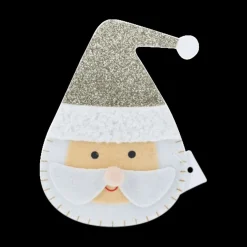 Kerst|Ygo Bestekhouder SANTA Vilt Zilver Ass.