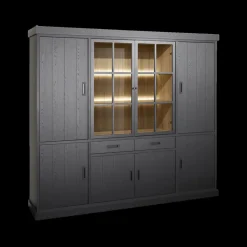 Vitrinekasten|Boekenkasten|Ygo Bibliotheek WINSTON Zwart B240