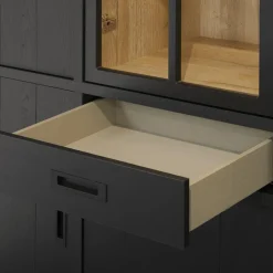 Vitrinekasten|Boekenkasten|Ygo Bibliotheek WINSTON Zwart B240