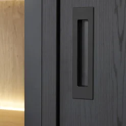 Vitrinekasten|Boekenkasten|Ygo Bibliotheek WINSTON Zwart B240