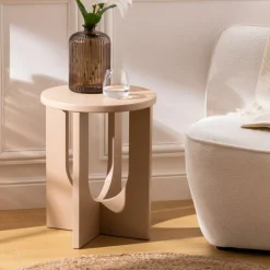 Salontafels & Bijzettafels|Ygo Bijzettafel BLOOMS Rond Beige