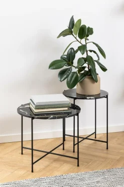 Salontafels & Bijzettafels|Ygo Bijzettafel FREJA Black Art. Marble Stone