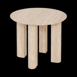 Salontafels & Bijzettafels|Ygo Bijzettafel LAGOON Ø50 Travertijnlook