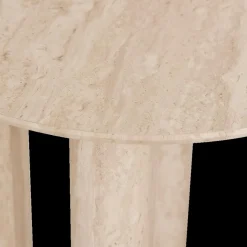 Salontafels & Bijzettafels|Ygo Bijzettafel LAGOON Ø50 Travertijnlook