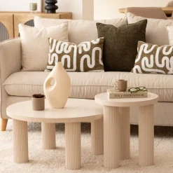 Salontafels & Bijzettafels|Ygo Bijzettafel MOSSON Beige Ø40