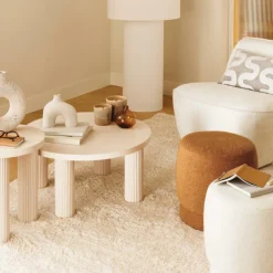 Salontafels & Bijzettafels|Ygo Bijzettafel MOSSON Beige Ø40