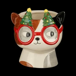 Kerst|Ygo Bloempot BENZEL Kat Kerstbril Multi Ass.