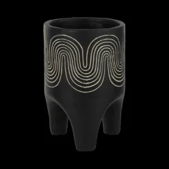 Woondecoratie|Ygo Bloempot VINCA Cement Zwart L