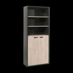 Bureau- En Boekenkasten|Ygo Boekenkast UPGRADE Zwart/Kastanje