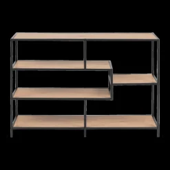 Vitrinekasten|Boekenkasten|Ygo Boekenrek BOKSKAP Wild Oak Assymetrisch B114