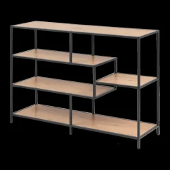 Vitrinekasten|Boekenkasten|Ygo Boekenrek BOKSKAP Wild Oak Assymetrisch B114