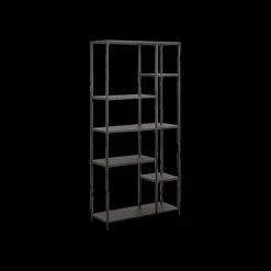 Vitrinekasten|Boekenkasten|Ygo Boekenrek SPARROW Metaal Zwart