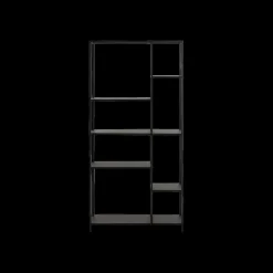 Vitrinekasten|Boekenkasten|Ygo Boekenrek SPARROW Metaal Zwart