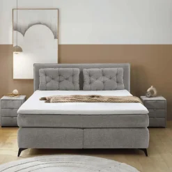 Boxsprings|Ygo Boxspring NIEUWEGEIN 180X200 Chenille Grijs