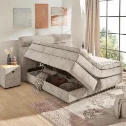 Boxsprings|Ygo Boxspring RIDDERKERK Chenille Beige 180x200