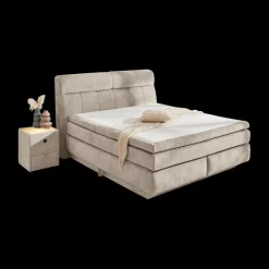 Boxsprings|Ygo Boxspring RIDDERKERK Chenille Beige 180x200