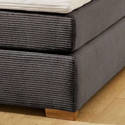 Boxsprings|Ygo Boxspring TILBURG Ribfluweel Donkergrijs 180x200
