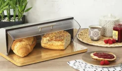 Bewaaraccessoires|Ygo Broodtrommel BAMOR Bamboe/Inox Transp.