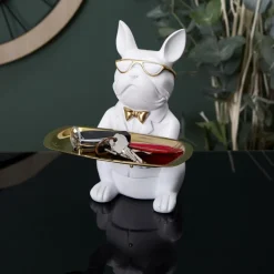 Woondecoratie|Ygo Bulldog BULL Plateau Wit/Goud