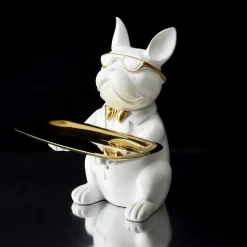 Woondecoratie|Ygo Bulldog BULL Plateau Wit/Goud