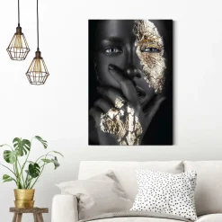 Wanddecoratie|Ygo Canvas REI Woman Gold Hand 60x90