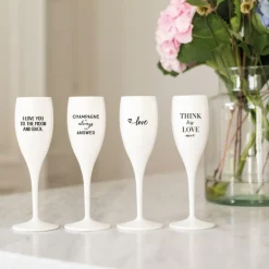 Glazen|Ygo Champagneglas THINK LESS 100ml Wit