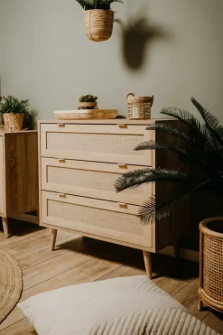 Ladekasten & Commodes|Ygo Commode EIVISSA 3L Sonoma Eik/Riet