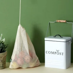 Vuilbakken|Ygo Compostemmer COMPOST 5l RH Met. Wit/Zwart
