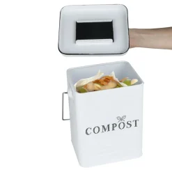 Vuilbakken|Ygo Compostemmer COMPOST 5l RH Met. Wit/Zwart
