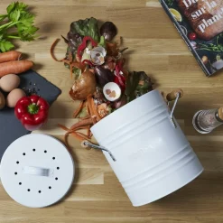 Vuilbakken|Ygo Compostemmer COMPOST Rond Met. Wit