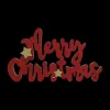 Kerst|Ygo Decowoord MERRY CHRISTMAS Stars Rood