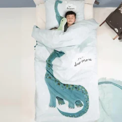 Slaapkamer|Kinderdekbedovertrekken|Ygo Dekbedovertrek I'M A DINO SNORE 140x220