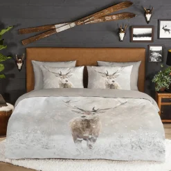 Dekbedovertrekken|Ygo Dekbedovertrek SNOWYDEER 240x220 Flanel Zand