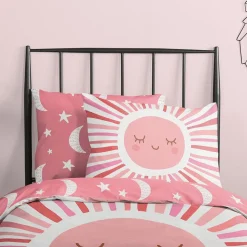 Slaapkamer|Kinderdekbedovertrekken|Ygo Dekbedovertrek SUNNY 140x220 Roze
