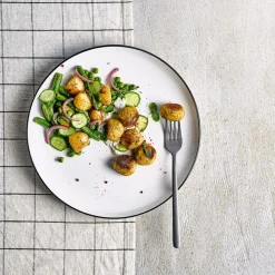 Servies|Ygo Dessertbord SEPS Wit/Rand Zwart