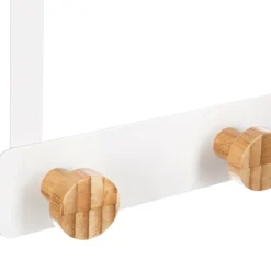 Kapstokken|Opbergen|Ygo Deurkapstok ELIM Wit Metaal/Bamboe